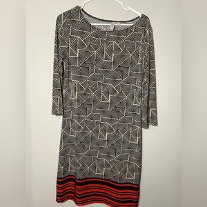 Abstract printed dress Long sleeve